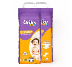 Детские подгузники UNIJOY размер L (9-14кг),32шт